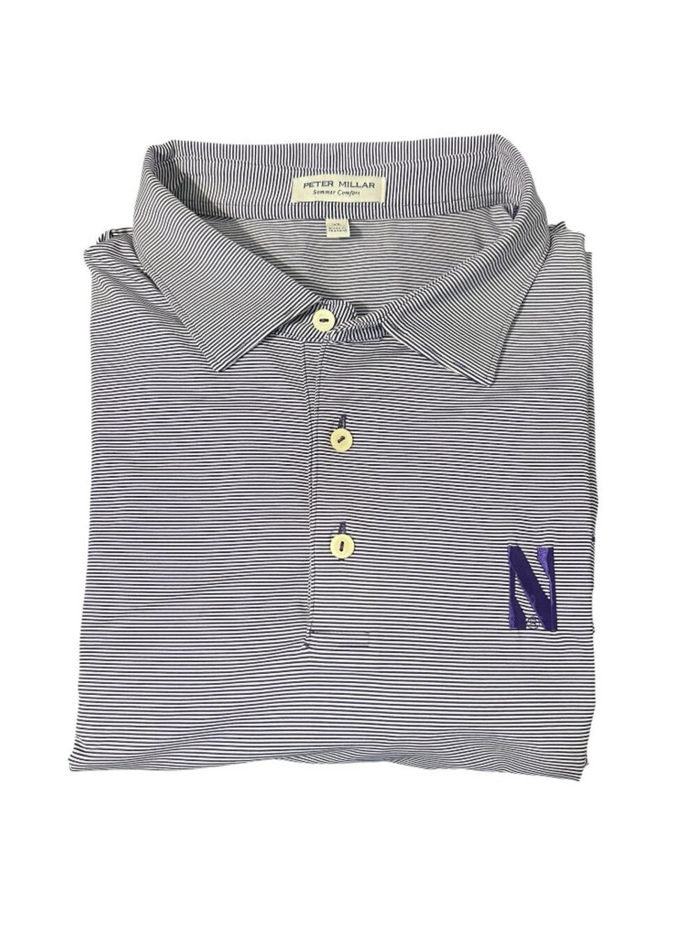 Peter Millar Northwestern Wildcats Summer Comfort Polo XL Striped Golf